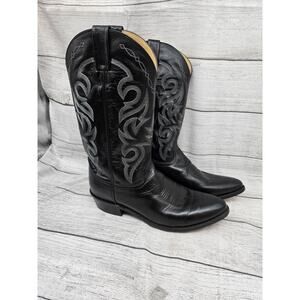 Dan Post Men's Black Leather Upper Mexico 2110 Cowboy Boots size 11 D